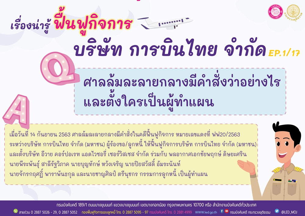 ﻿เรื่องน่ารู้ฟื้นฟูกิจการ บริษัท  การบินไทย จำกัด